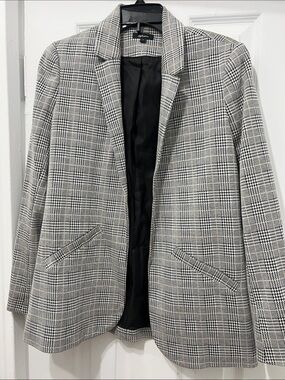 Reitmans Black & Gray Glen Plaid Sport Coat